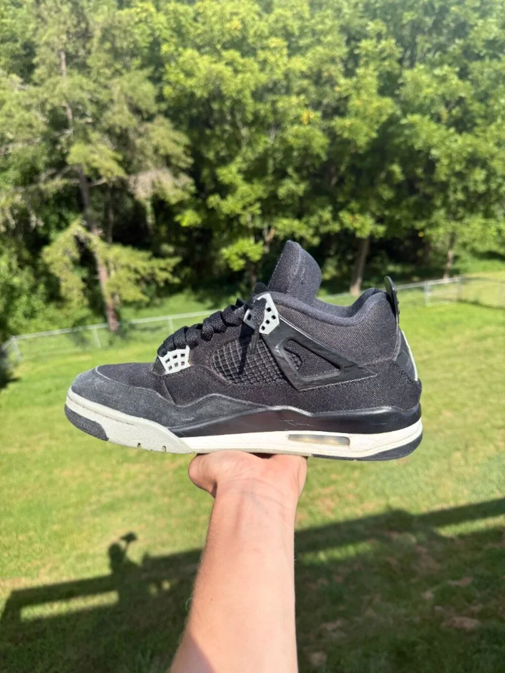 jordan 4 black canvas 10 mens!